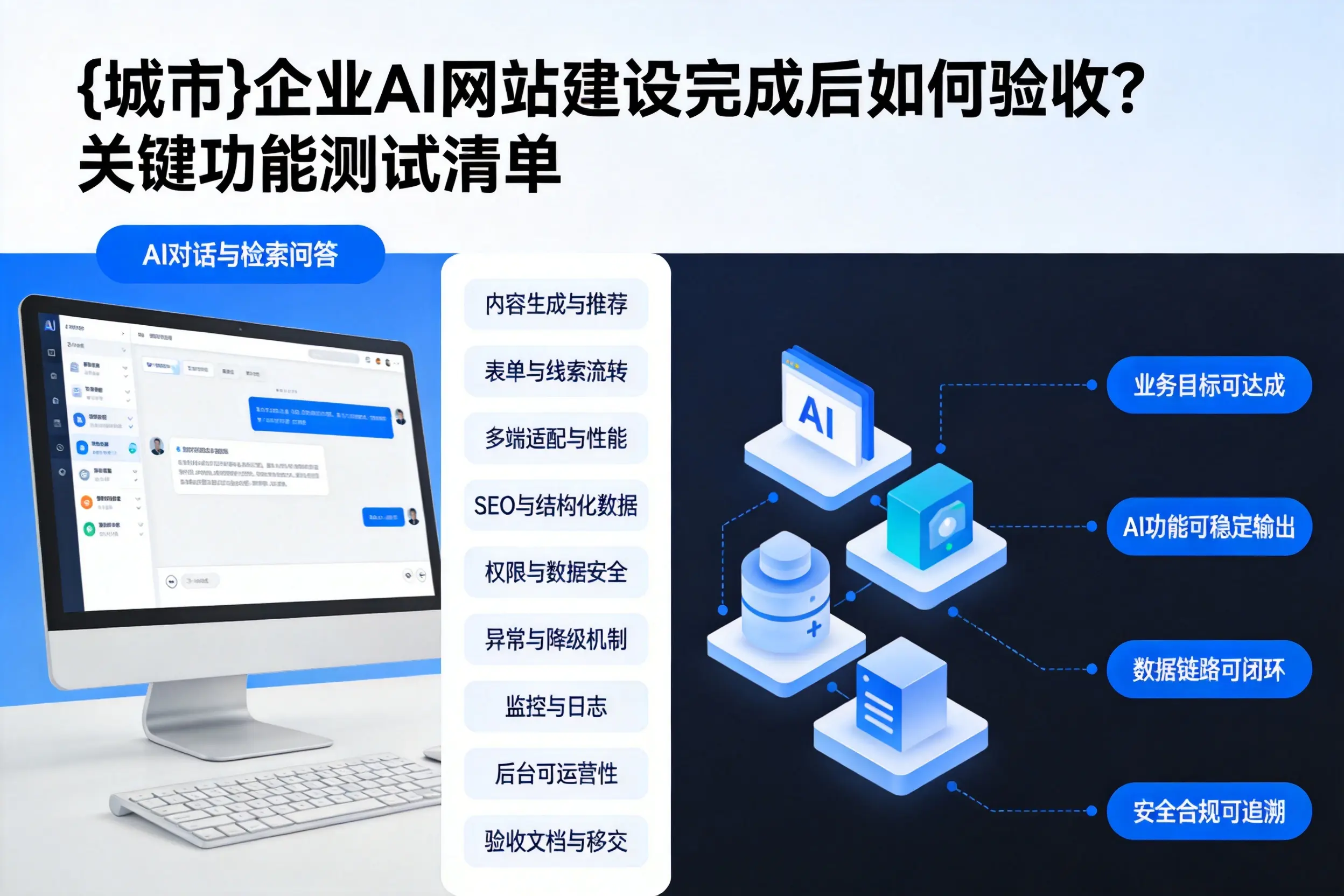 遵义企业AI网站建设完成后如何验收?关键功能测试清单