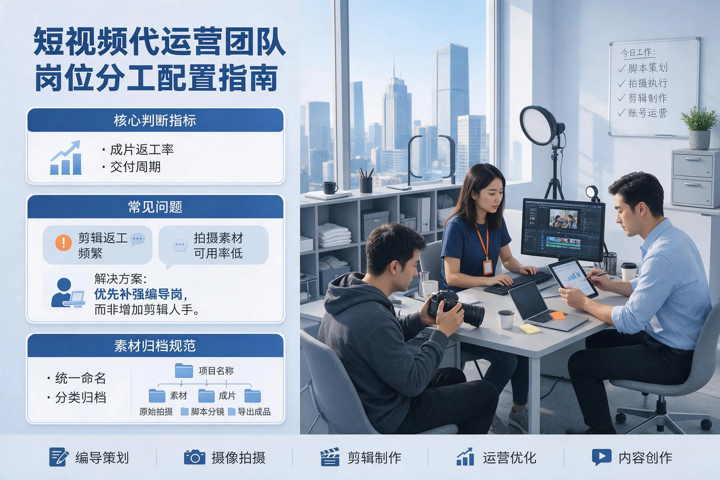 短视频代运营团队如何配置？遵义企业岗位分工科普说明