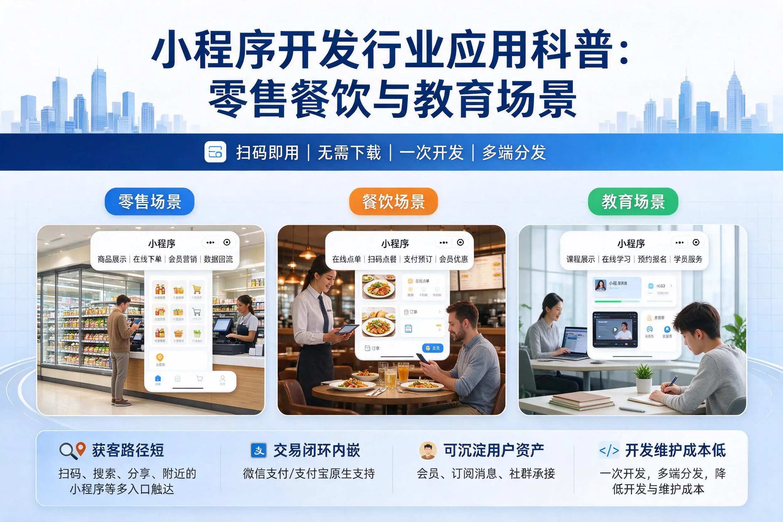 遵义小程序开发行业应用科普:零售餐饮与教育场景