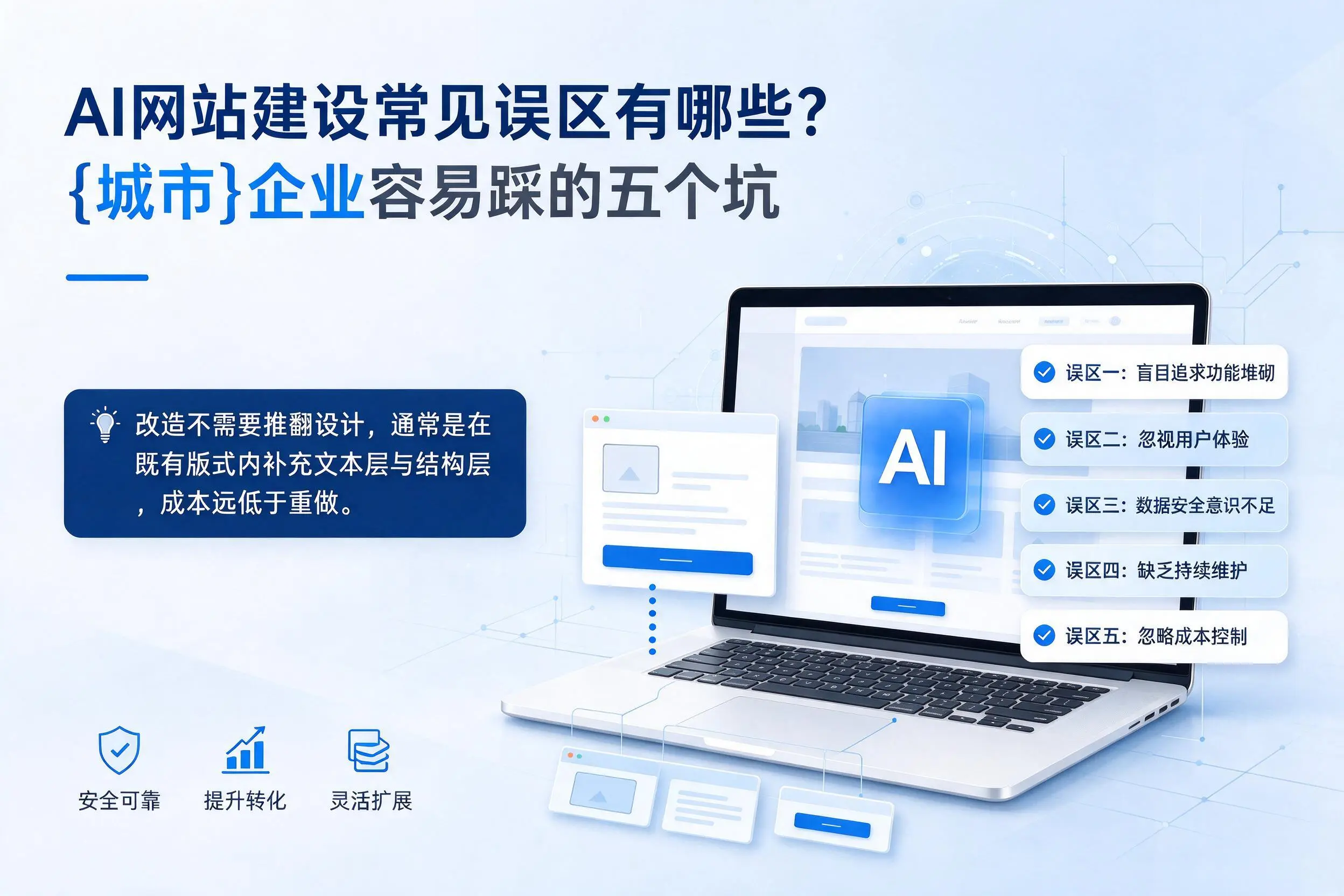 AI网站建设常见误区有哪些？遵义企业容易踩的五个坑