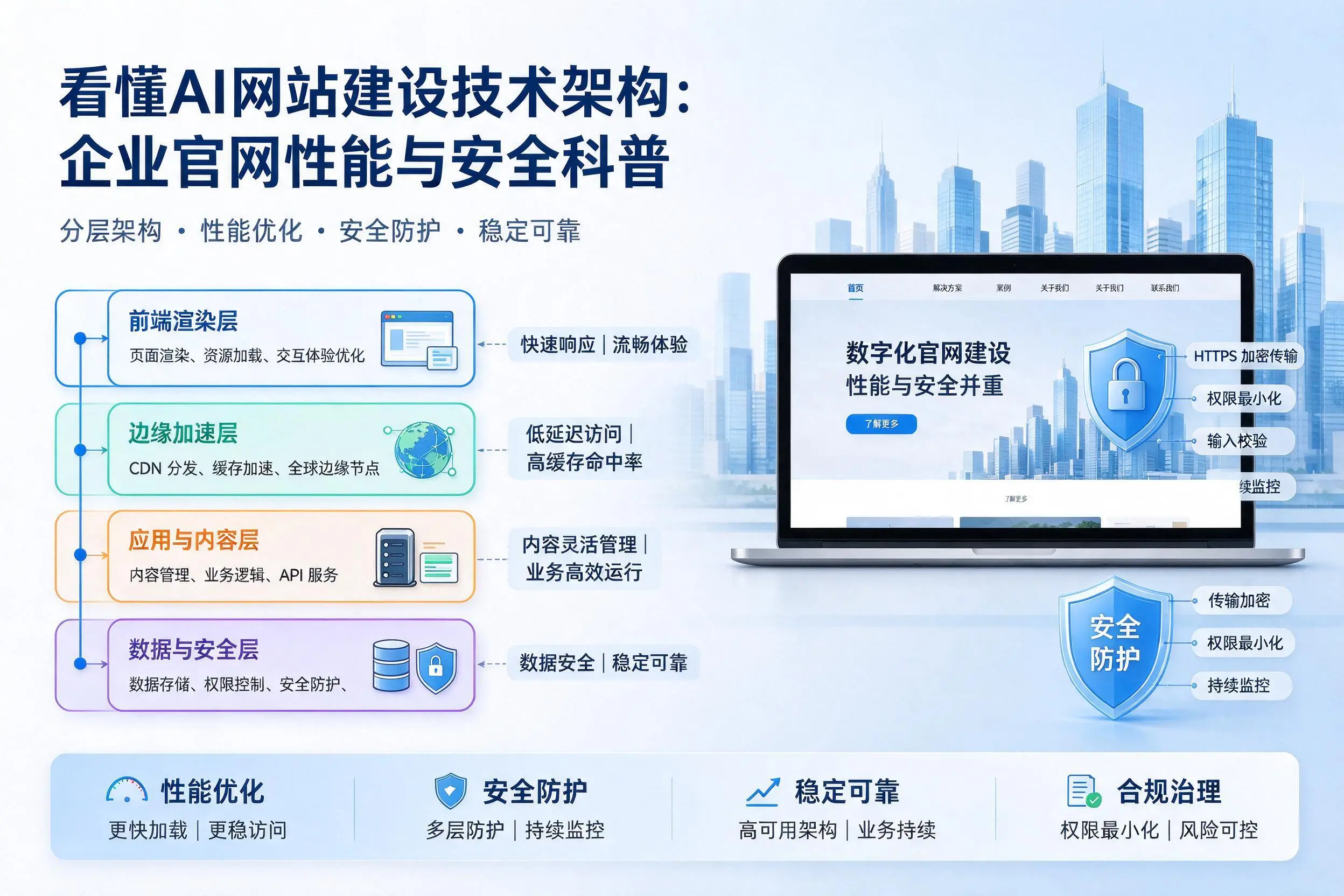 看懂AI网站建设技术架构:遵义企业官网性能与安全科普