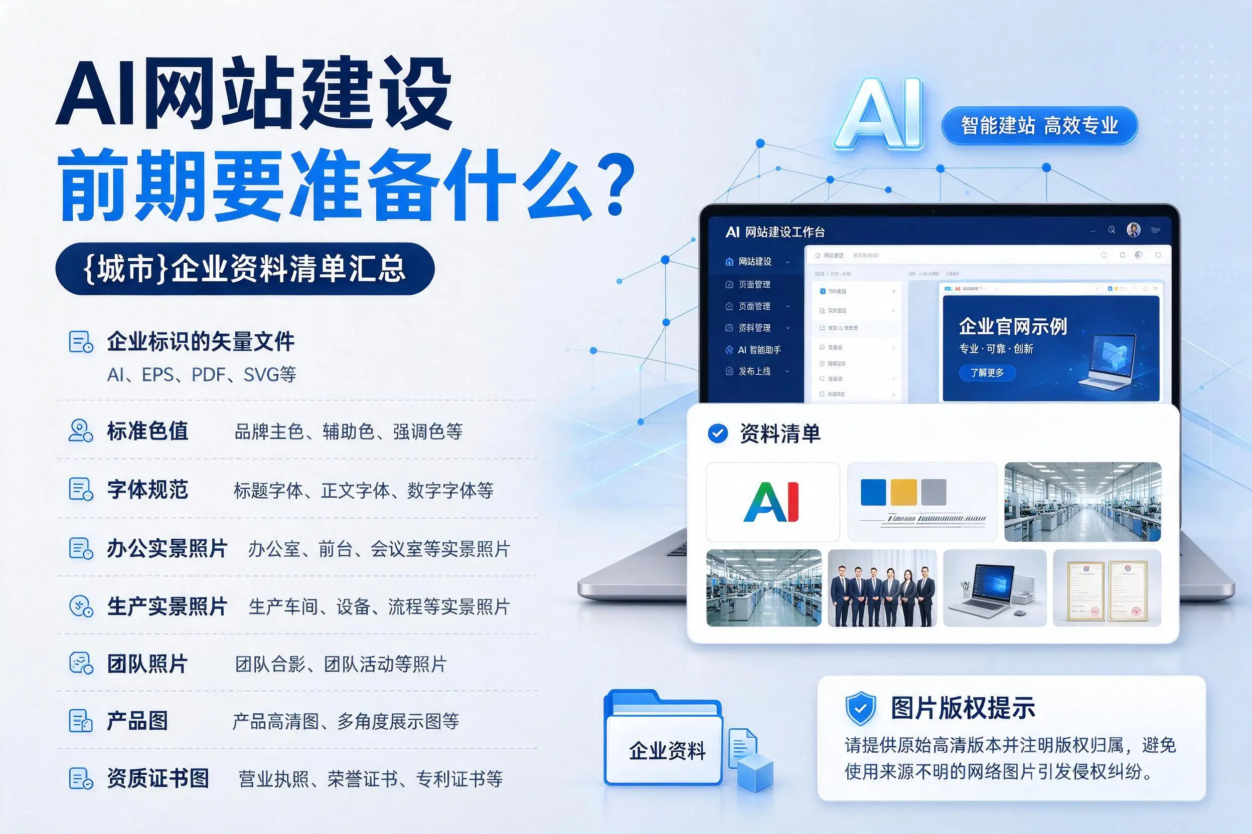 AI网站建设前期要准备什么?遵义企业资料清单汇总